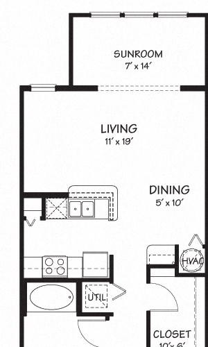 Studio with Sunroom |665 sq.ft. | The Reserve on Cave Creek Studio with Sunroom |665 sq.ft. | The Reserve on Cave Creek